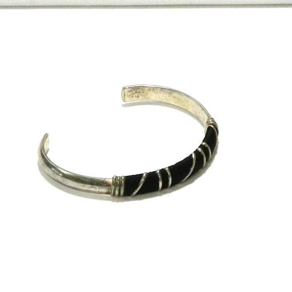 Vintage Estate Sterling Silver Cuff with Wrap Design Bracelet - Picture 1 of 9